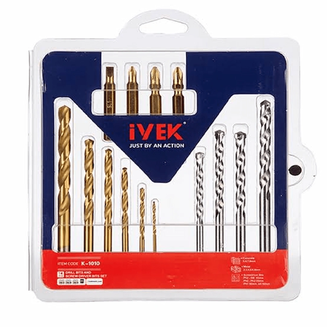 ست سری پیچگوشتی و مته ایوک Ivek کد K-1010 ست سری پیچگوشتی و مته ایوک Ivek کد K-1010 - تصویر 1